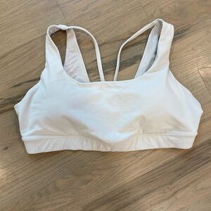 Athleta (1X) White Sports Bra with Cross-Back Design